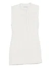 Iro Mini Dress With Round Neck And Frayed Edges In White