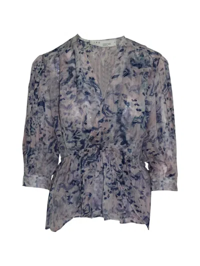 Pre-owned Iro Saola Wrap-effect Blouse In Purple