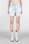Iro Sascha Shorts In Blue Cotton