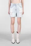 Iro Sascha Shorts In Blue Cotton