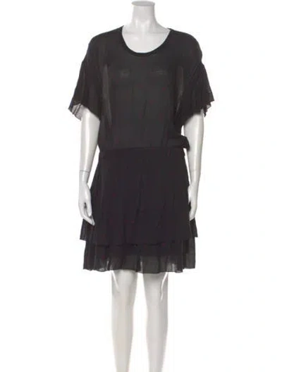 Pre-owned Iro Scoop Neck Knee-length Dress In Black