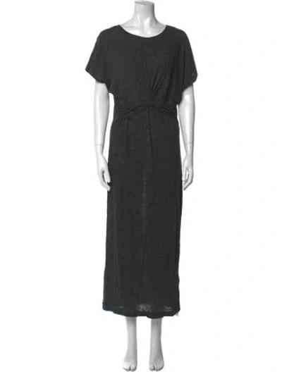 Pre-owned Iro Scoop Neck Long Dress In Gray