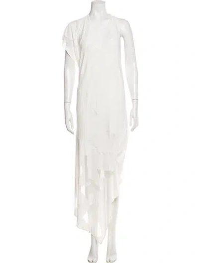 Pre-owned Iro Scoop Neck Long Dress In Neutral