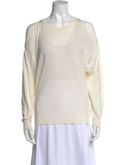 Pre-owned Iro Scoop Neck Long Sleeve Sweatshirt In White