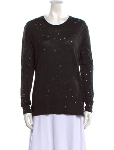 Pre-owned Iro Scoop Neck Long Sleeve Top In Black