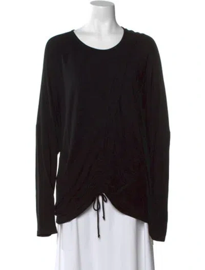 Pre-owned Iro Scoop Neck Long Sleeve Top In Black