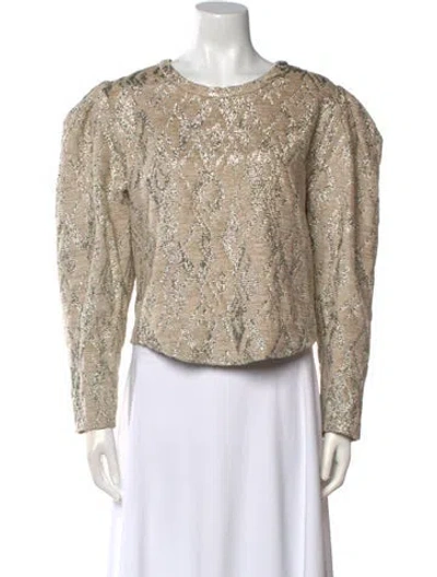 Pre-owned Iro Scoop Neck Long Sleeve Top In Neutral