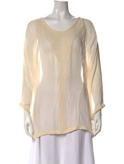 Pre-owned Iro Scoop Neck Long Sleeve Top In Neutral