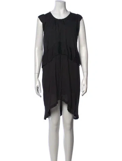 Pre-owned Iro Scoop Neck Midi Length Dress In Black