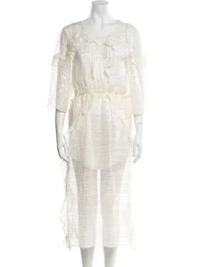 Pre-owned Iro Scoop Neck Midi Length Dress W/ Tags