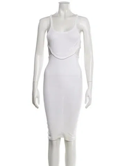 Pre-owned Iro Scoop Neck Midi Length Dress In White