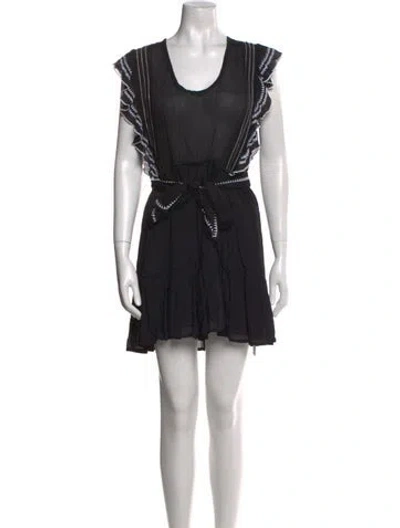 Pre-owned Iro Scoop Neck Mini Dress In Black