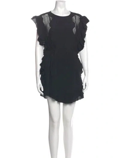 Pre-owned Iro Scoop Neck Mini Dress In Black