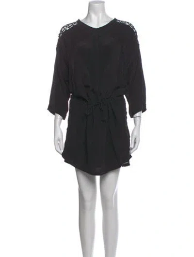 Pre-owned Iro Scoop Neck Mini Dress In Black