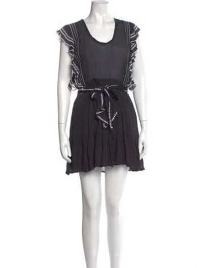 Pre-owned Iro Scoop Neck Mini Dress In Black