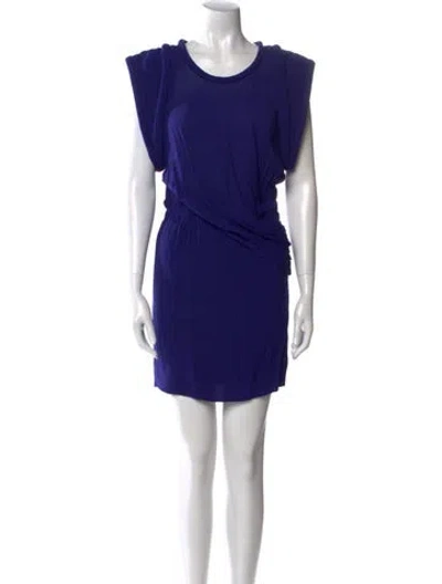 Pre-owned Iro Scoop Neck Mini Dress In Blue