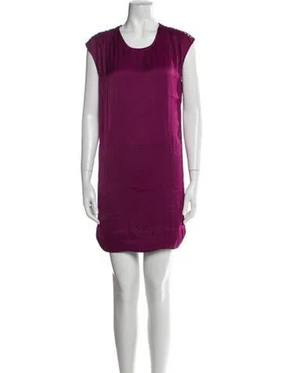 Pre-owned Iro Scoop Neck Mini Dress In Burgundy