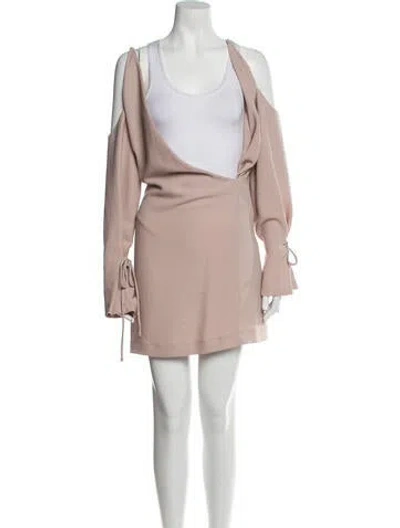 Pre-owned Iro Scoop Neck Mini Dress In Neutral