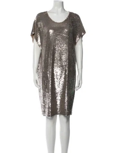 Pre-owned Iro Scoop Neck Mini Dress In Silver
