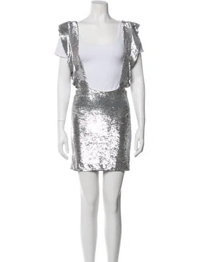 Pre-owned Iro Scoop Neck Mini Dress In Silver