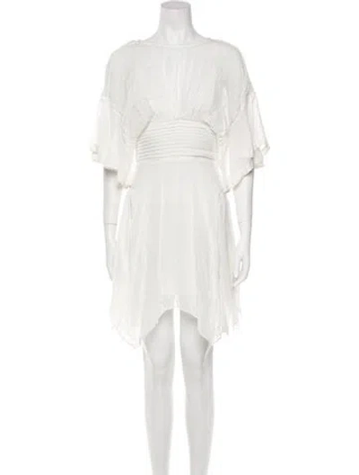 Pre-owned Iro Scoop Neck Mini Dress In White