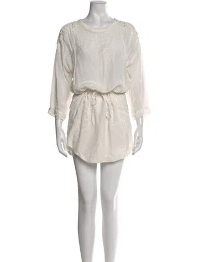 Pre-owned Iro Scoop Neck Mini Dress In White