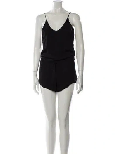 Pre-owned Iro Scoop Neck Romper In Black