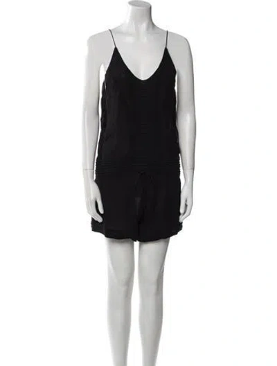 Pre-owned Iro Scoop Neck Romper In Black
