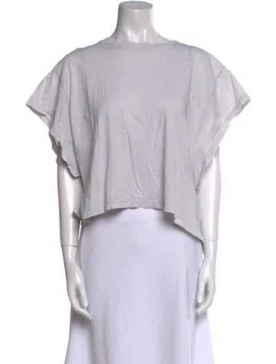 Pre-owned Iro Scoop Neck Short Sleeve Crop Top In Gray