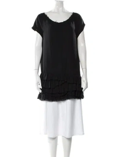 Pre-owned Iro Scoop Neck Short Sleeve Top In Black