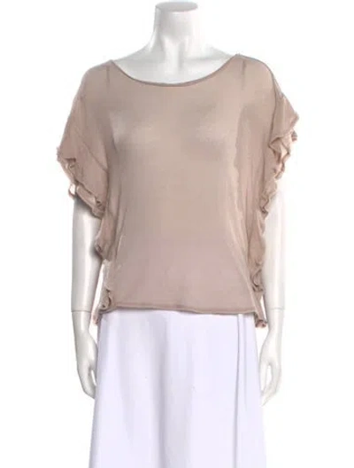 Pre-owned Iro Scoop Neck Short Sleeve Top In Neutral