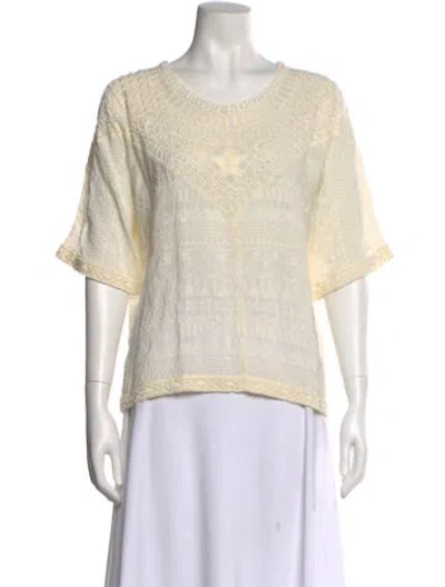 Pre-owned Iro Scoop Neck Short Sleeve Top In Neutral