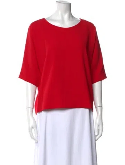 Pre-owned Iro Scoop Neck Short Sleeve Top In Red
