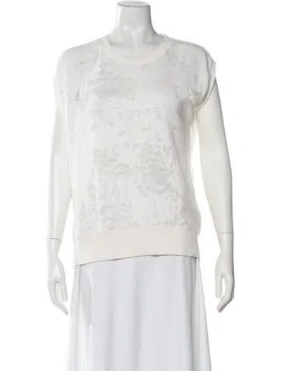 Pre-owned Iro Scoop Neck Short Sleeve Top In White