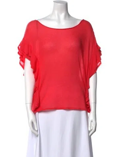 Pre-owned Iro Scoop Neck Short Sleeve T-shirt In Red