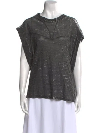 Pre-owned Iro Scoop Neck Short Sleeve T-shirt In Silver