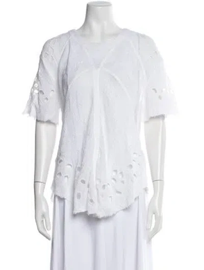 Pre-owned Iro Scoop Neck Short Sleeve T-shirt In White