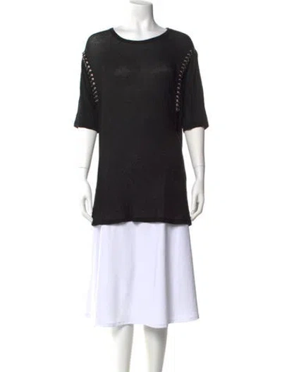 Pre-owned Iro Scoop Neck Short Sleeve Tunic In Black