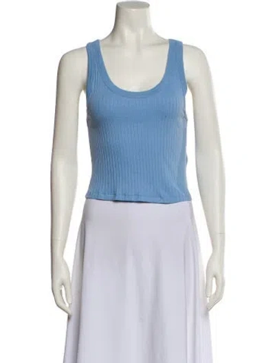 Pre-owned Iro Scoop Neck Sleeveless Crop Top In Blue