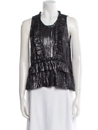 Pre-owned Iro Scoop Neck Sleeveless Top In Silver