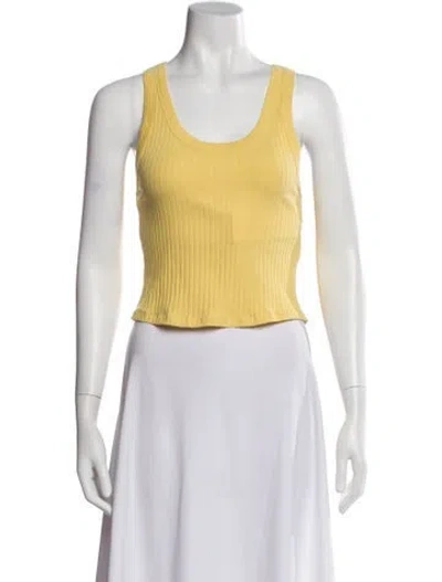 Pre-owned Iro Scoop Neck Sleeveless Top In Yellow
