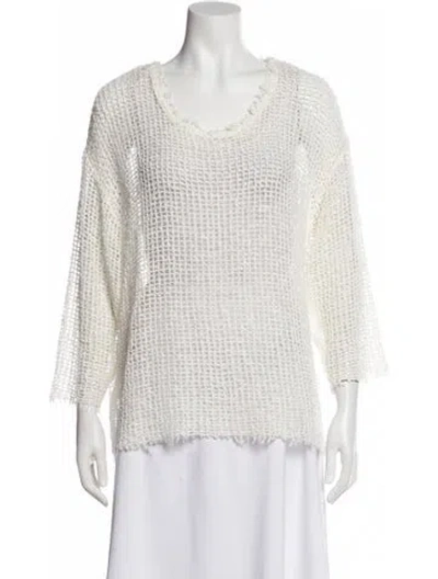 Pre-owned Iro Scoop Neck Sweater In White