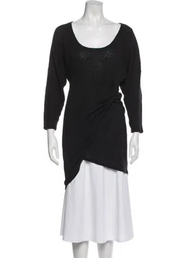 Pre-owned Iro Scoop Neck Three-quarter Sleeve Top In Black
