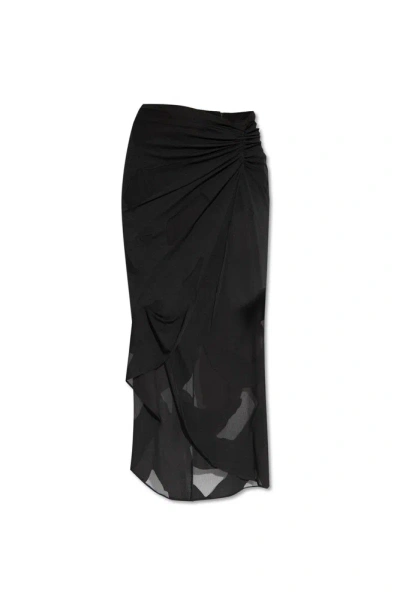 Iro Selima Gathered Midi Skirt In Black