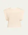Iro Senso Cap-sleeve Cashmere Top In Ecru