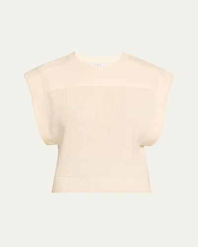 Iro Senso Cap-sleeve Cashmere Top In Ecru