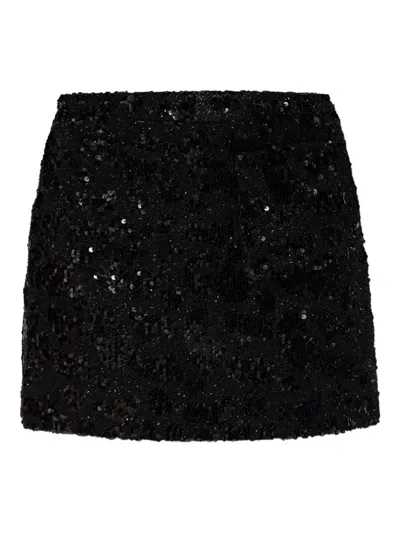 Iro Clarita Sequin-embellished Tweed Mini Skirt In Black
