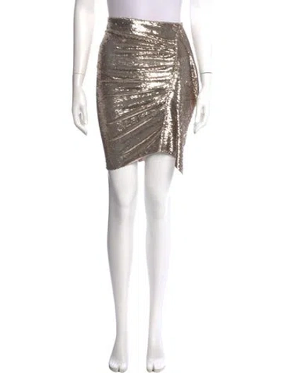 Pre-owned Iro Sequin Embellishments Knee-length Skirt In Gold