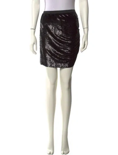 Pre-owned Iro Sequin Embellishments Mini Skirt In Black