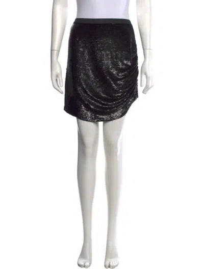 Pre-owned Iro Sequin Embellishments Mini Skirt In Black